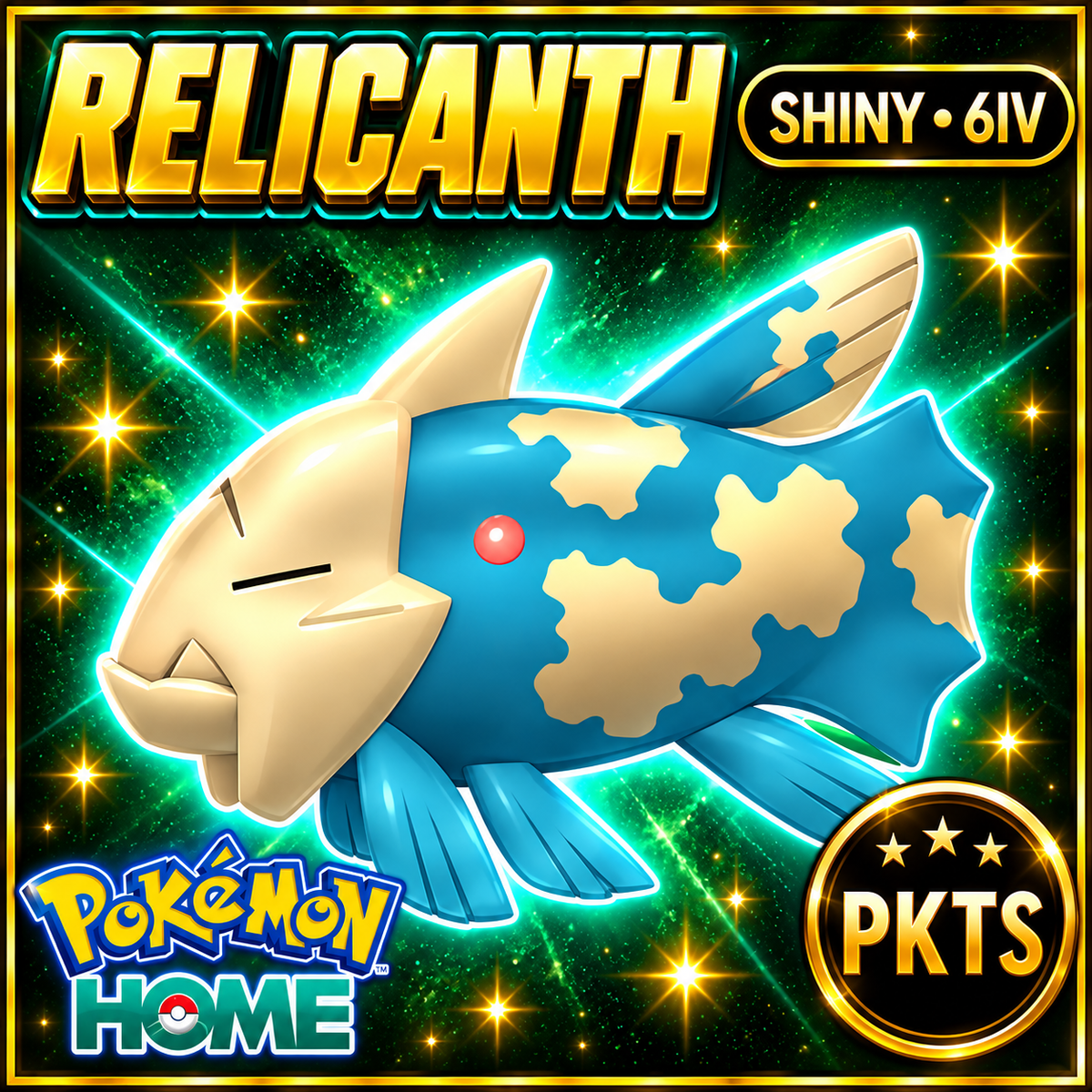 Shiny Relicanth Pokémon HOME 6IV Competitive Battle Ready - Image 1