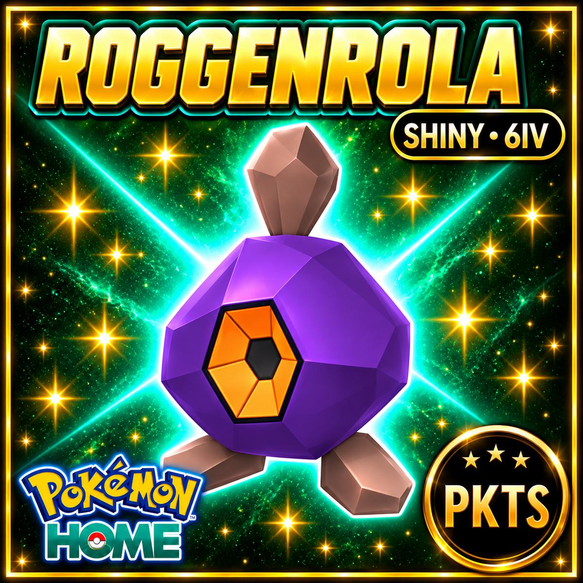 Shiny Roggenrola Pokémon HOME 6IV Competitive Battle Ready - Image 1