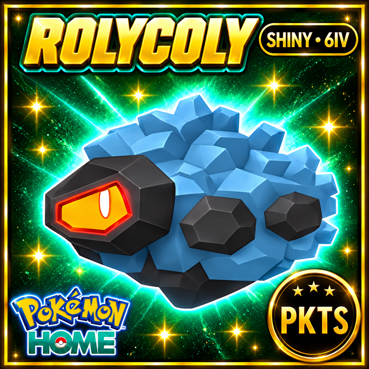 Shiny Rolycoly Pokémon HOME 6IV Competitive Battle Ready - Image 1