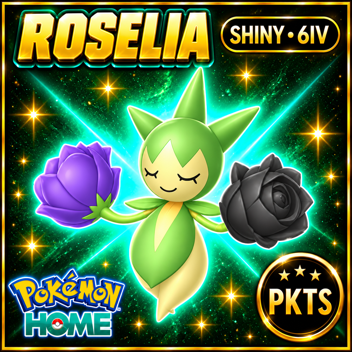 Shiny Roselia Pokémon HOME 6IV Competitive Battle Ready - Image 1