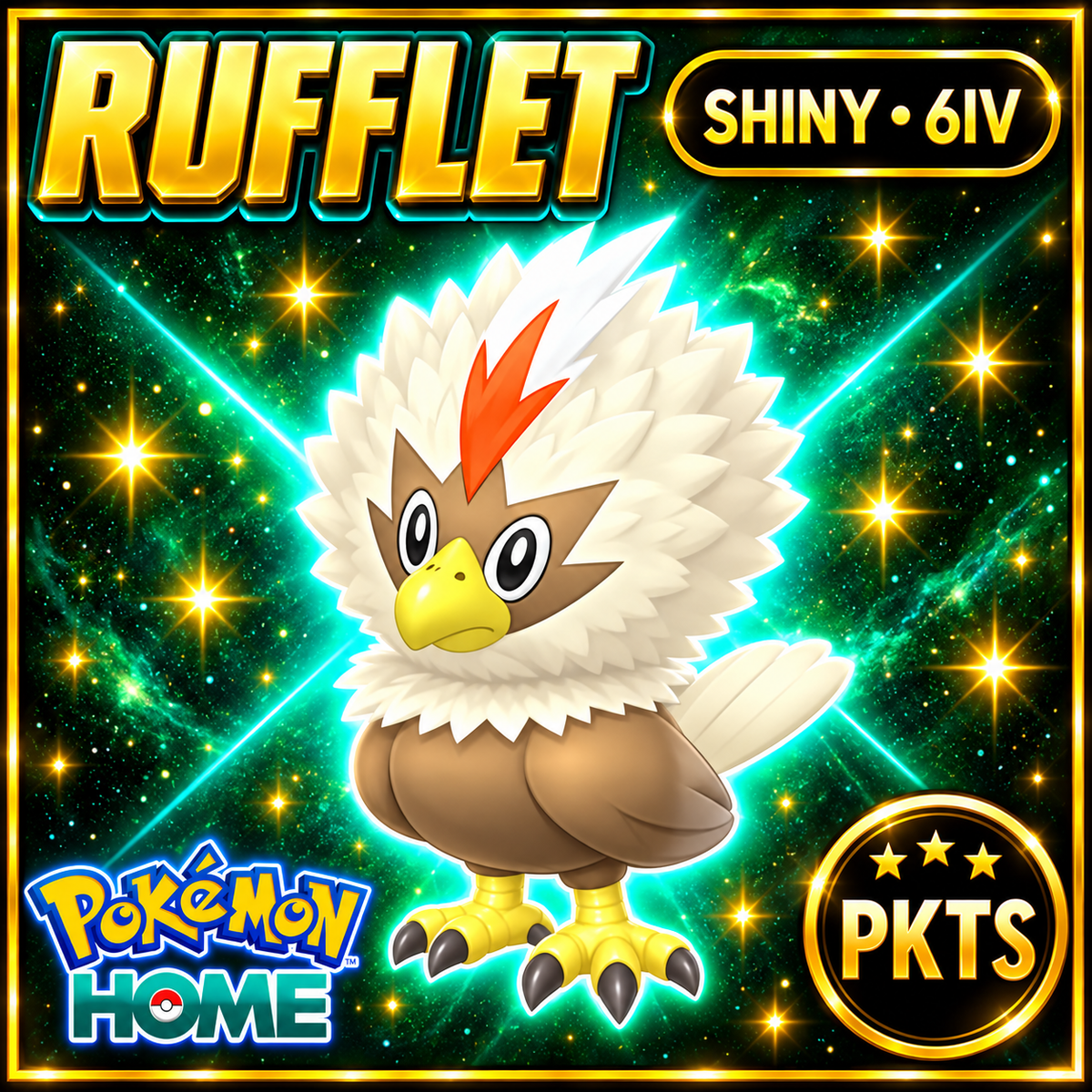 Shiny Rufflet Pokémon HOME 6IV Competitive Battle Ready - Image 1