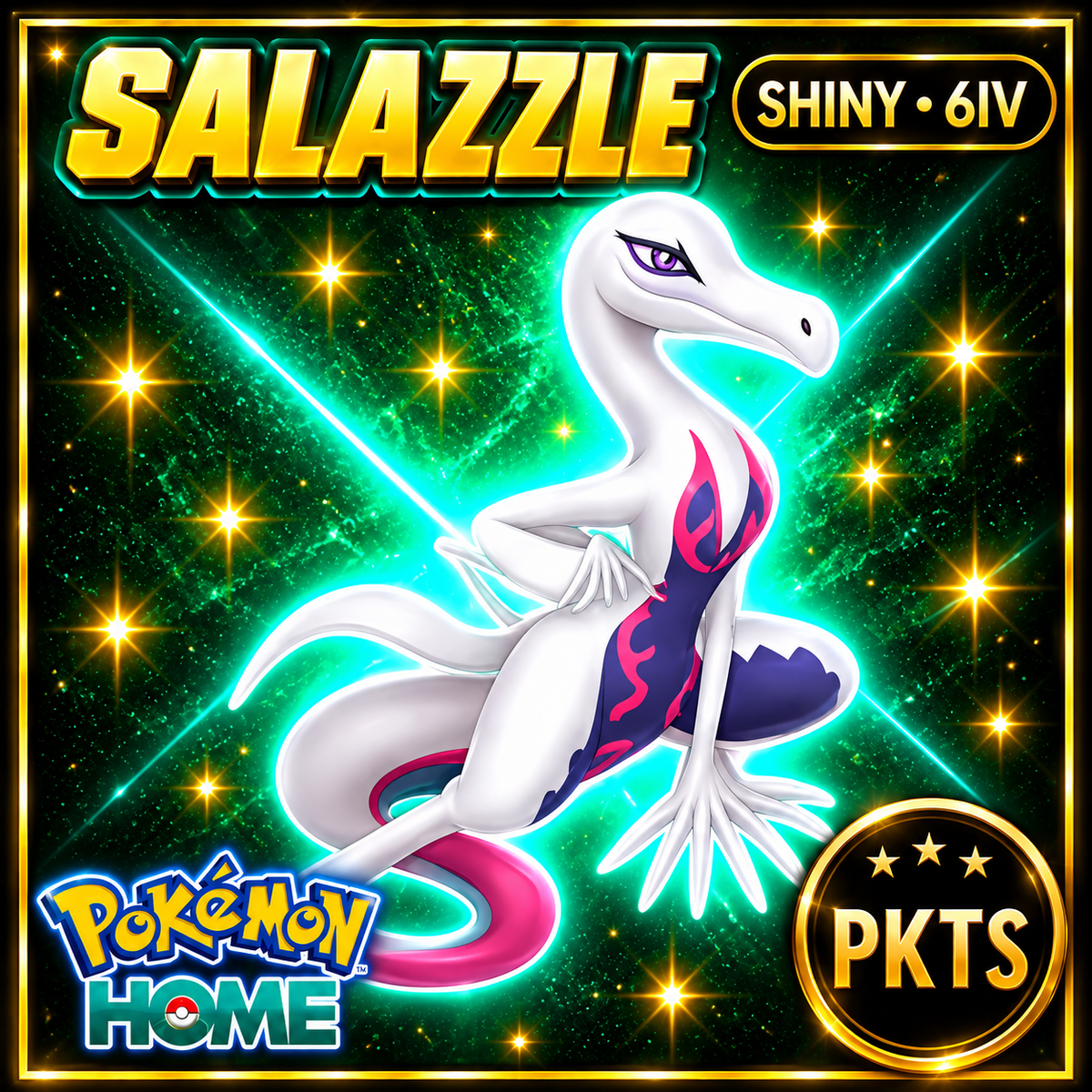 Shiny Salazzle Pokémon HOME 6IV Competitive Battle Ready - Image 1