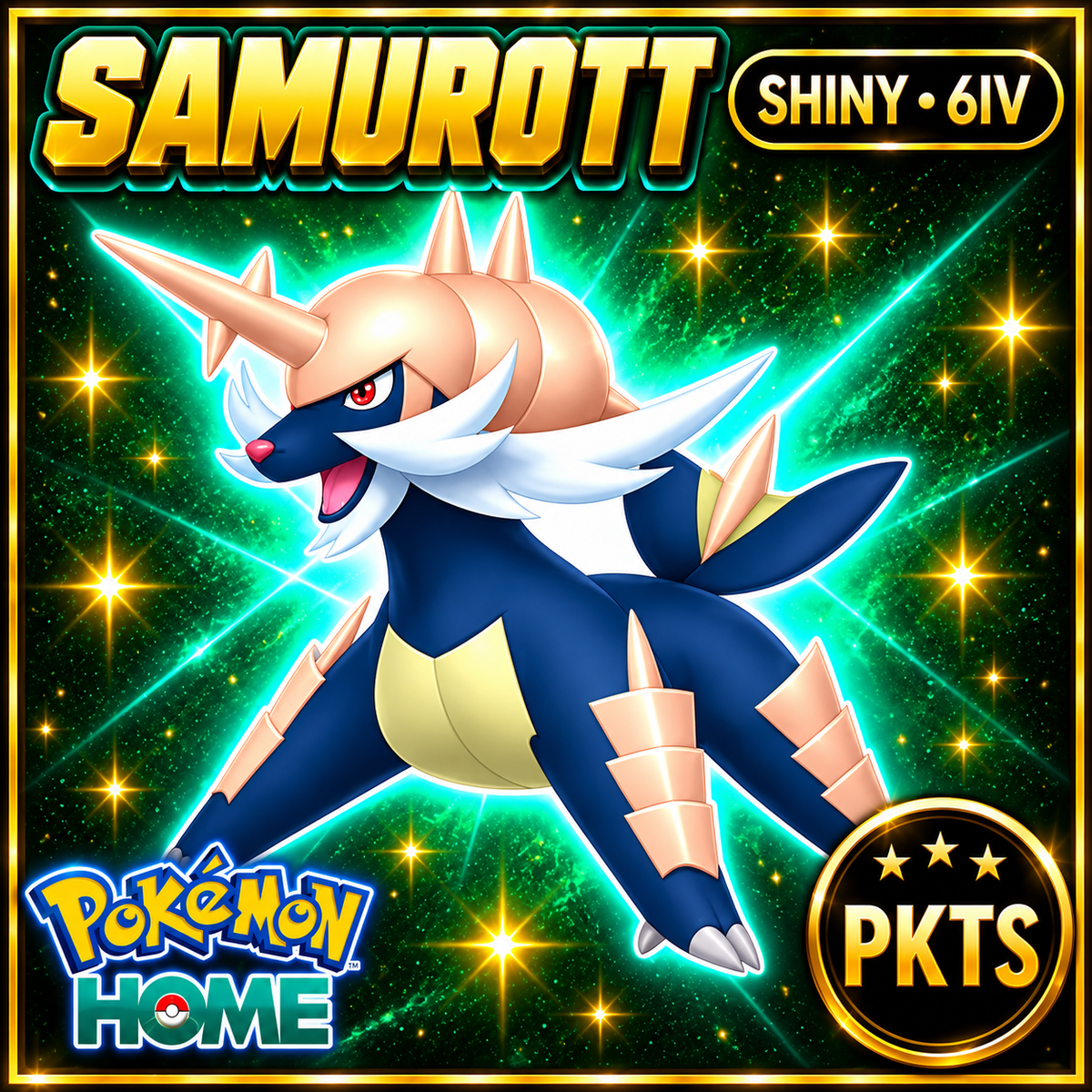 Shiny Samurott Pokémon HOME 6IV Competitive Battle Ready - Image 1
