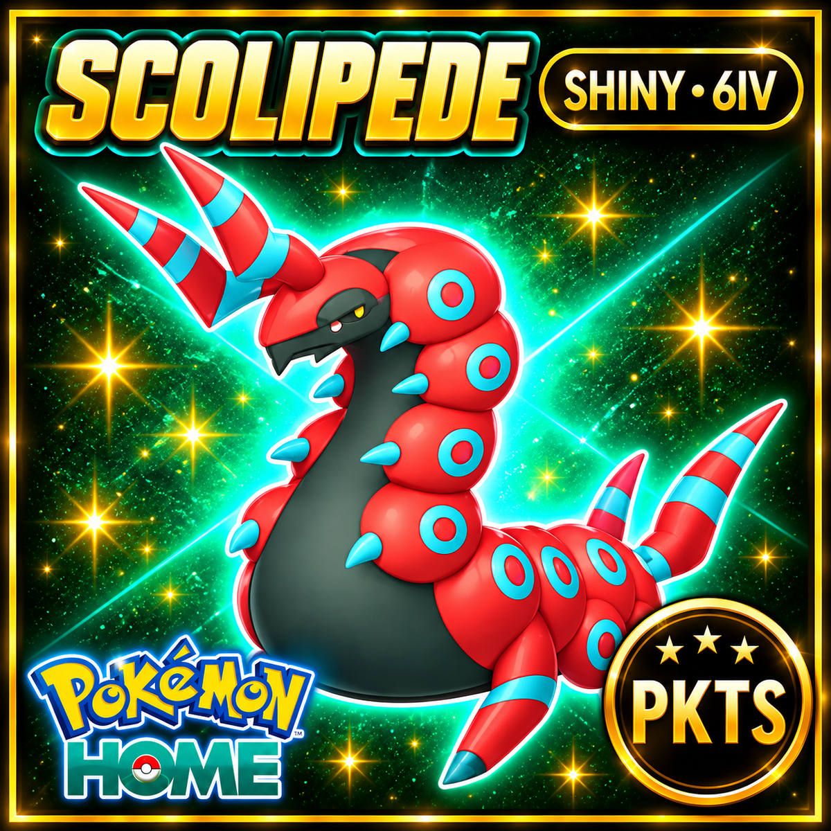 Shiny Scolipede Pokémon HOME 6IV Competitive Battle Ready - Image 1
