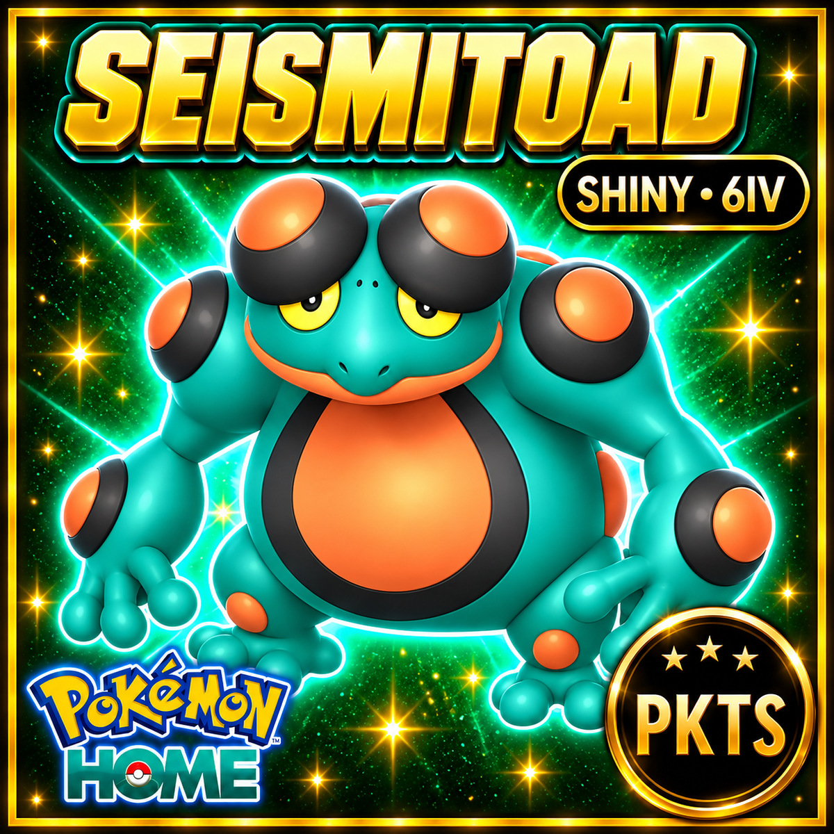 Shiny Seismitoad Pokémon HOME 6IV Competitive Battle Ready - Image 1