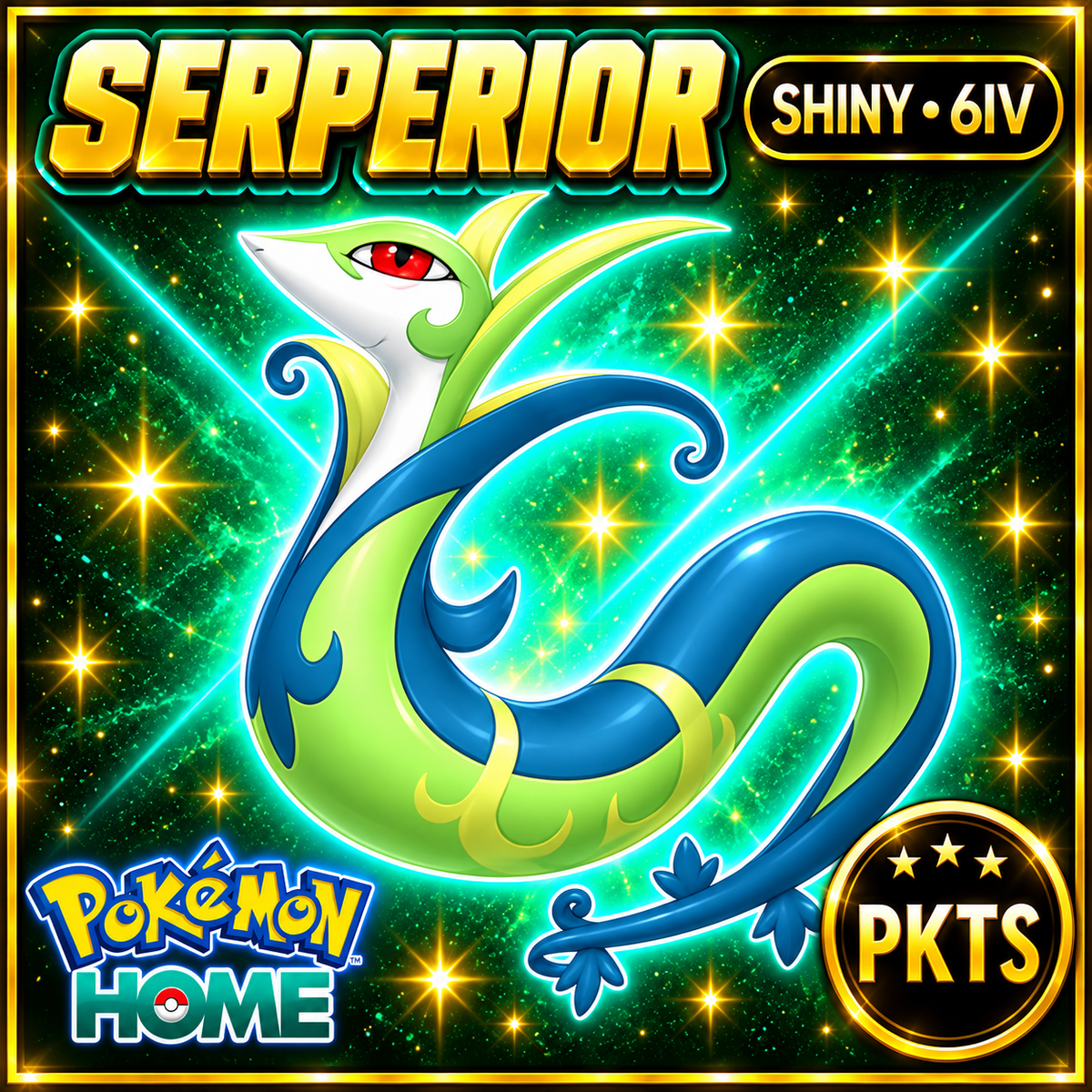 Shiny Serperior Pokémon HOME 6IV Competitive Battle Ready - Image 1
