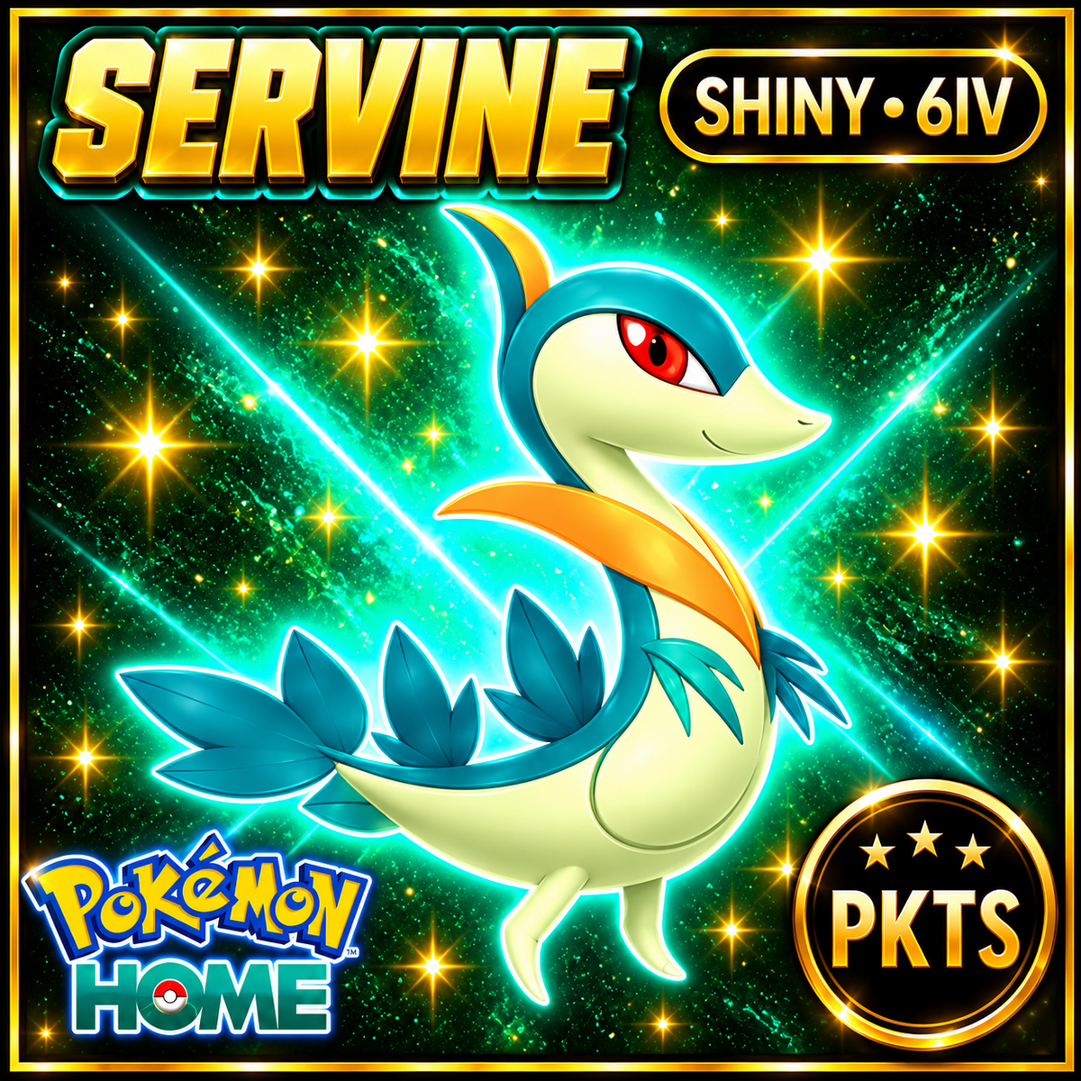Shiny Servine Pokémon HOME 6IV Competitive Battle Ready - Image 1