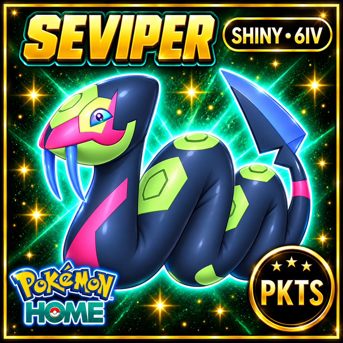 Shiny Seviper Pokémon HOME 6IV Competitive Battle Ready - Image 1