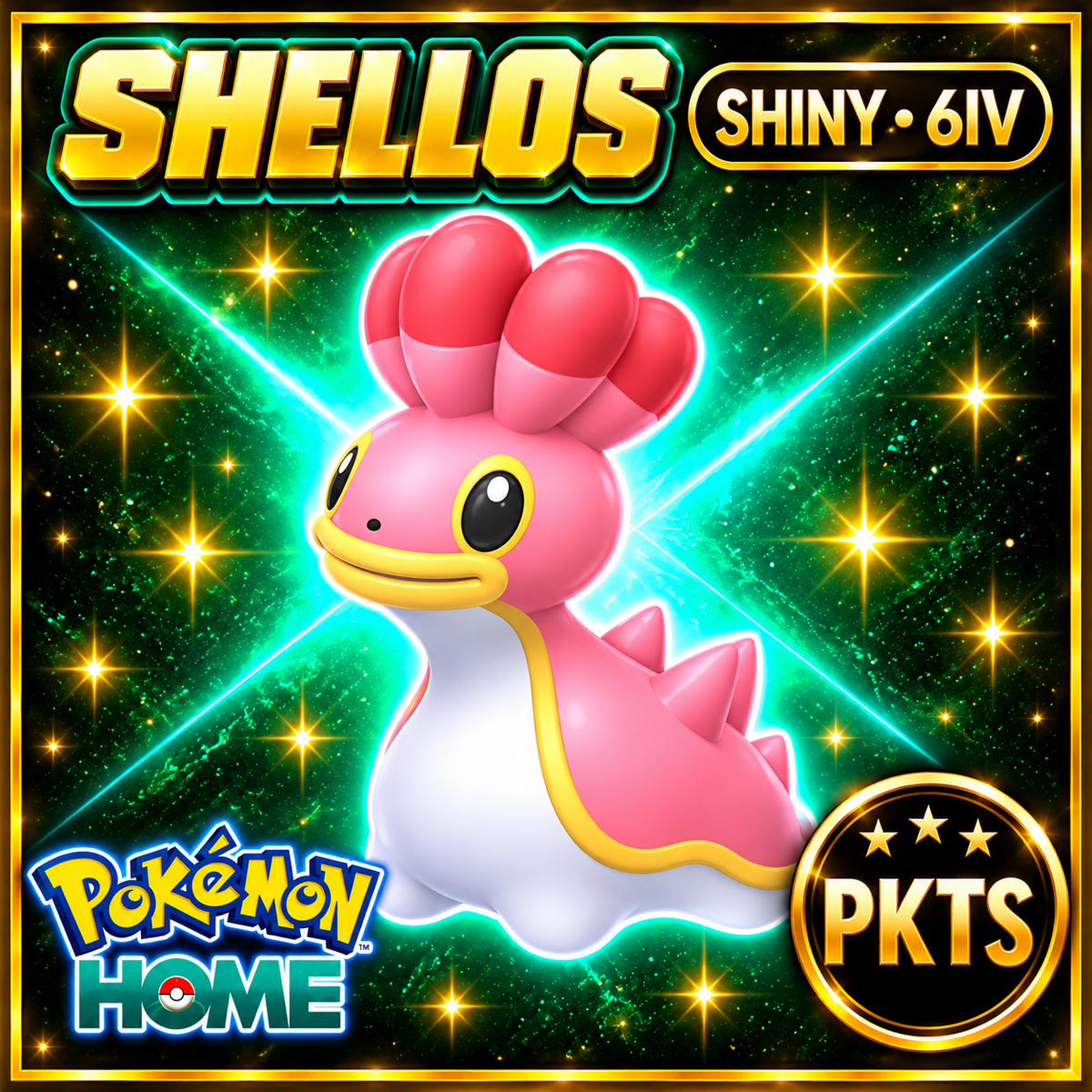 Shiny Shellos Pokémon HOME 6IV Competitive Battle Ready - Image 1