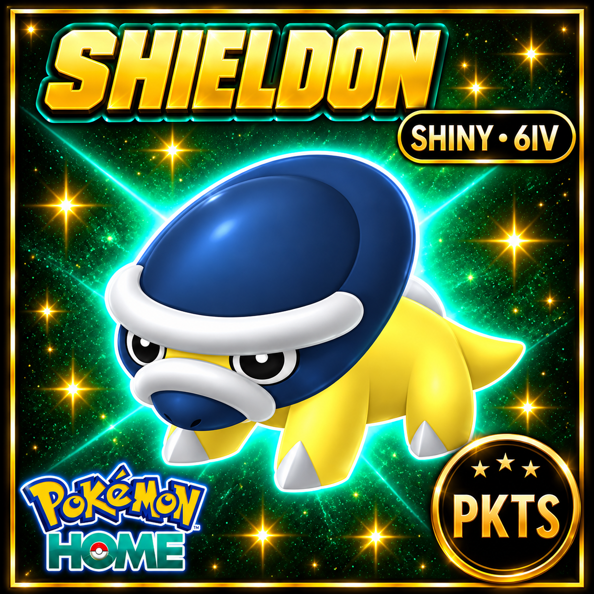 Shiny Shieldon Pokémon HOME 6IV Competitive Battle Ready - Image 1