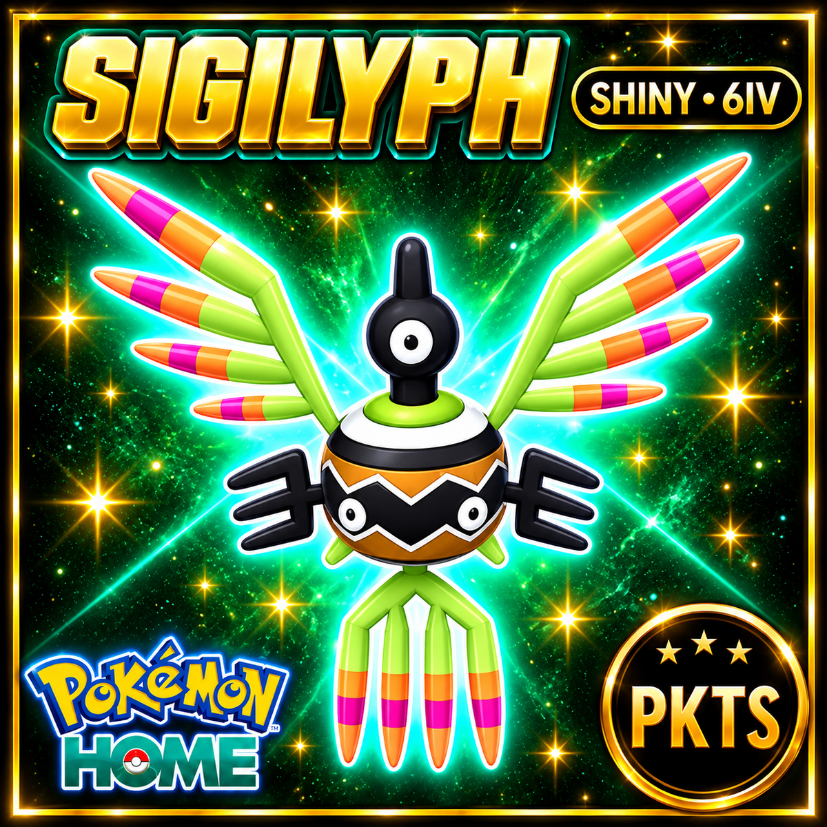 Shiny Sigilyph Pokémon HOME 6IV Competitive Battle Ready - Image 1