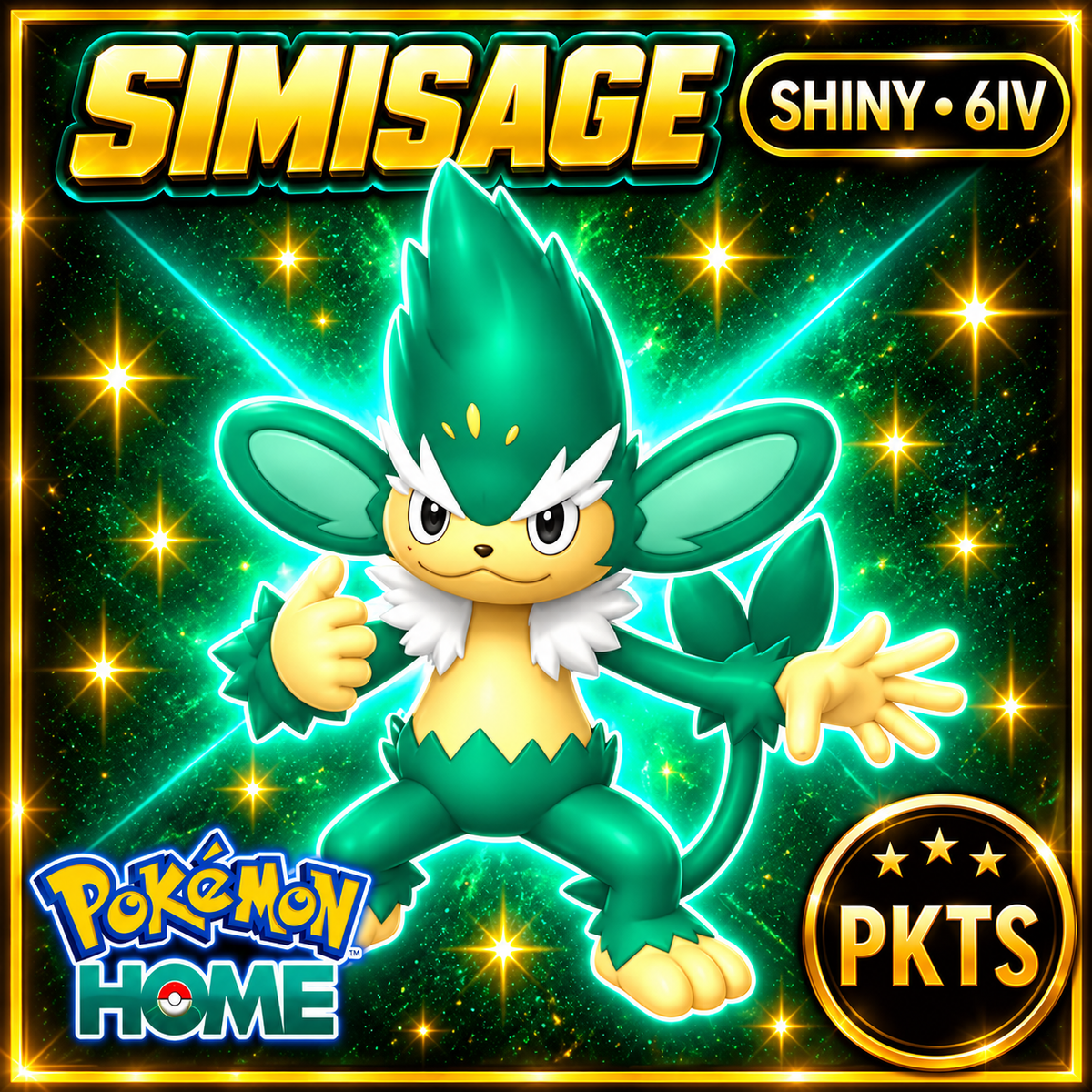 Shiny Simisage Pokémon HOME 6IV Competitive Battle Ready - Image 1