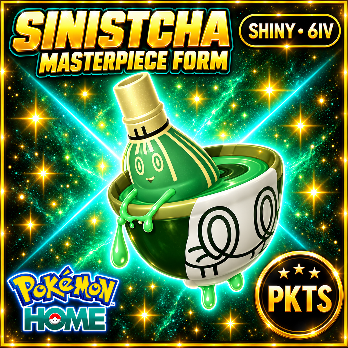 Shiny Sinistcha Masterpiece Form Pokémon HOME 6IV Competitive Battle Ready - Image 1