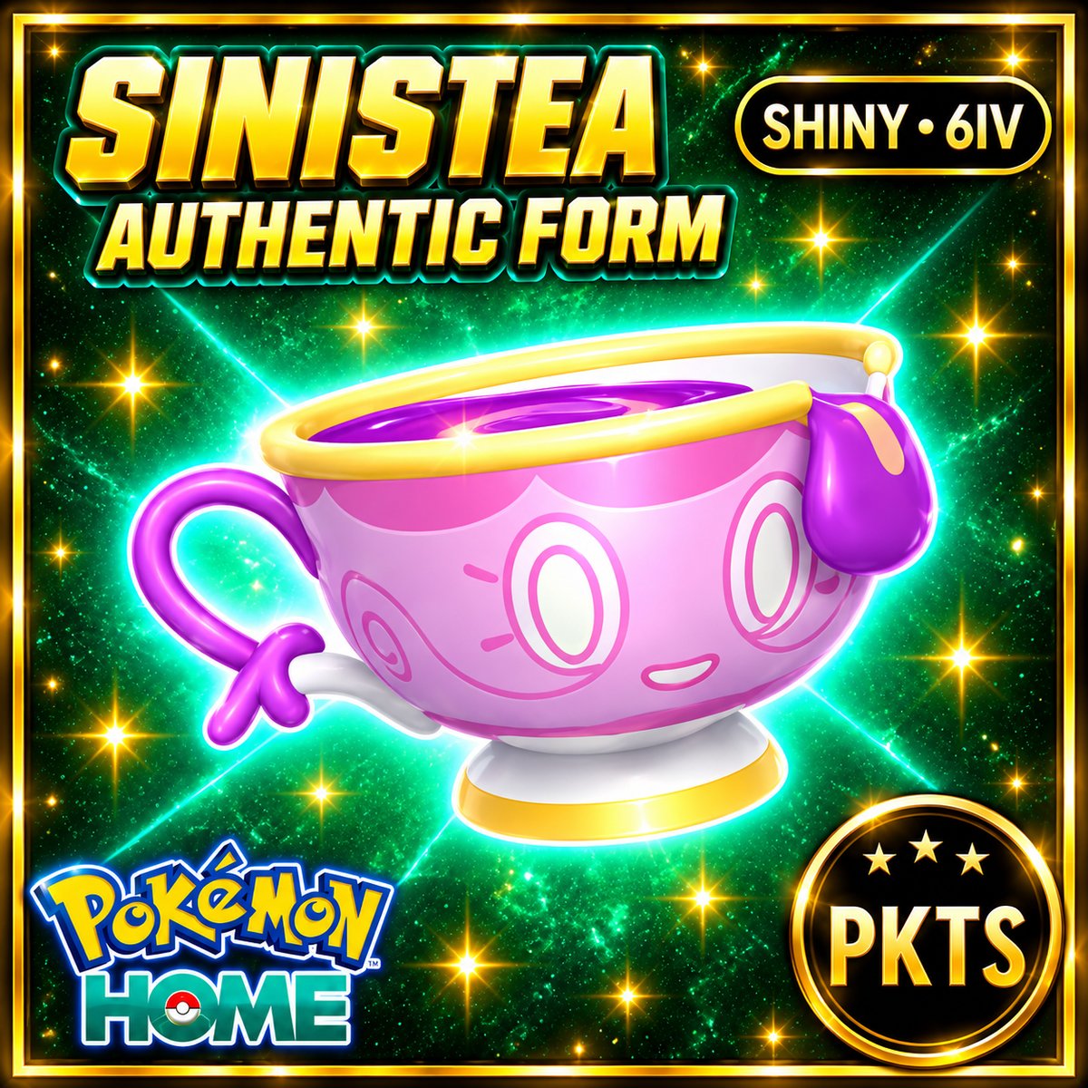 Shiny Sinistea Authentic Form Pokémon HOME 6IV Competitive Battle Ready - Image 1