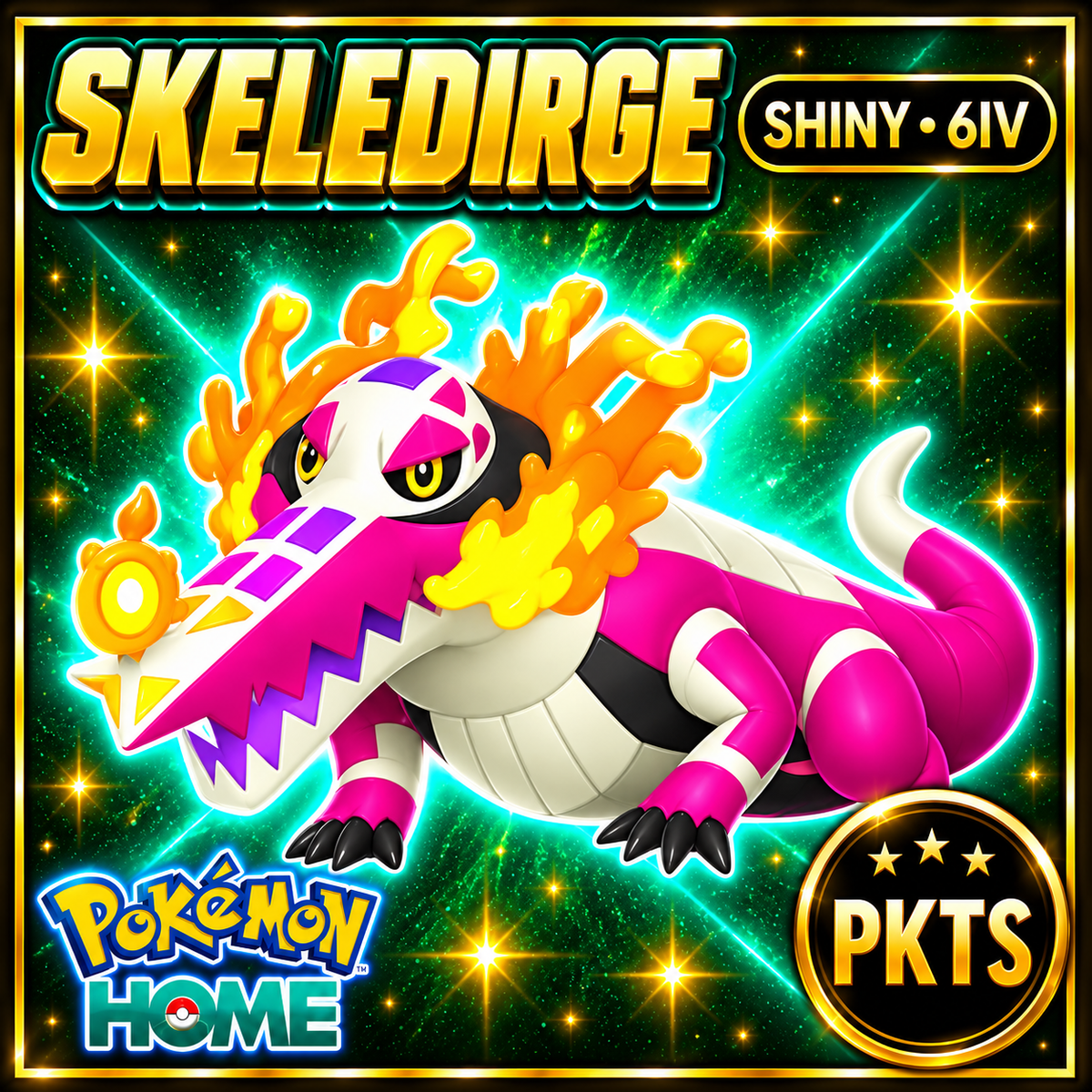 Shiny Skeledirge Pokémon HOME 6IV Competitive Battle Ready - Image 1
