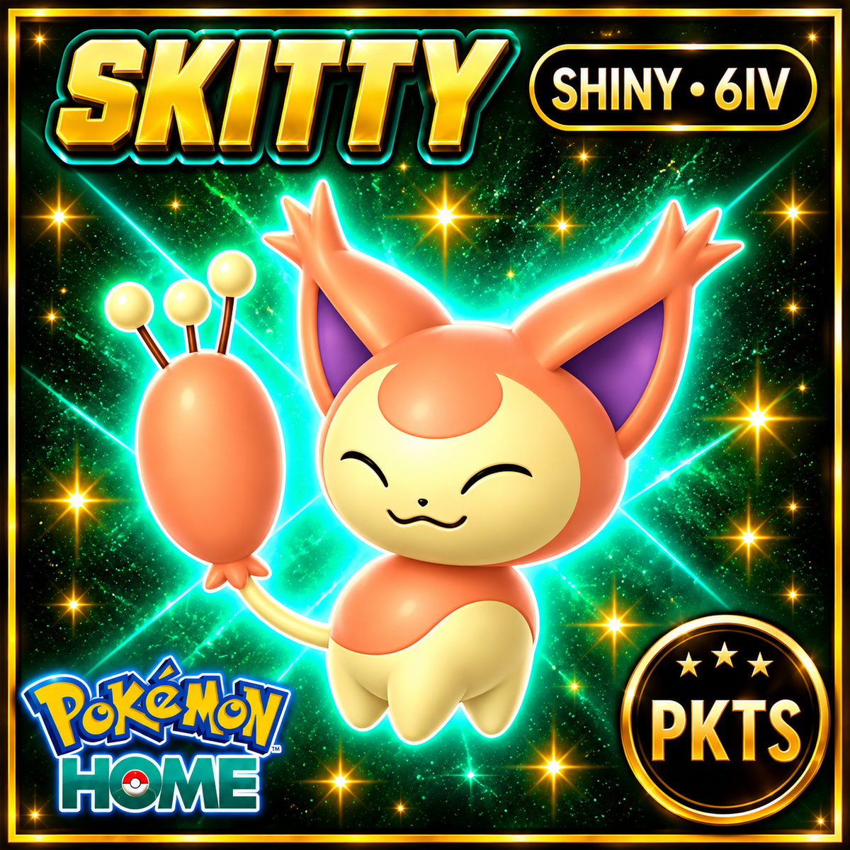 Shiny Skitty Pokémon HOME 6IV Competitive Battle Ready - Image 1