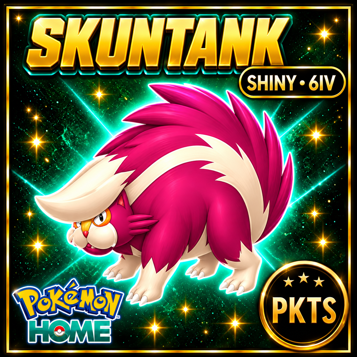 Shiny Skuntank Pokémon HOME 6IV Competitive Battle Ready - Image 1