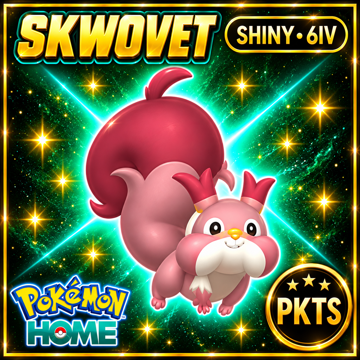 Shiny Skwovet Pokémon HOME 6IV Competitive Battle Ready - Image 1