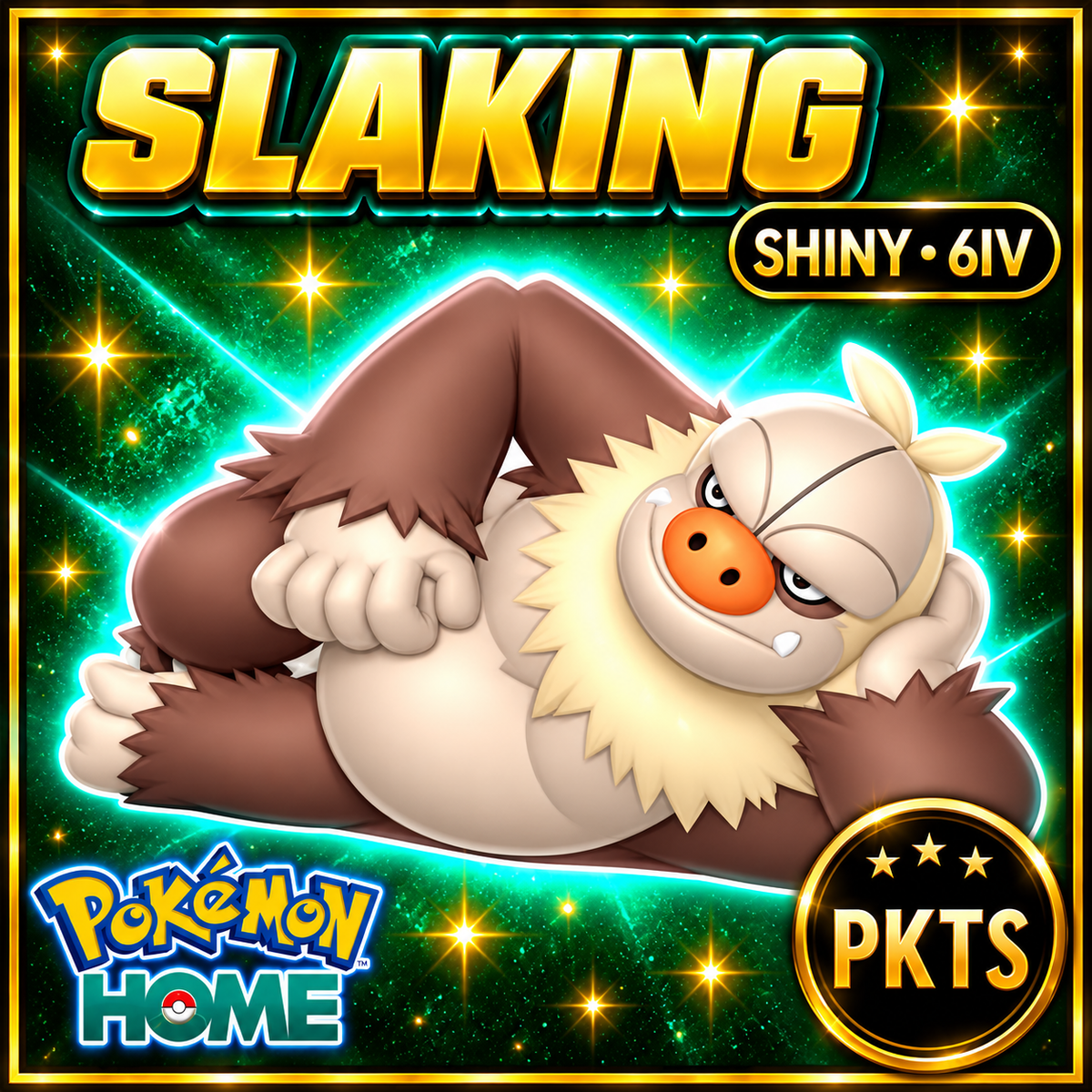Shiny Slaking Pokémon HOME 6IV Competitive Battle Ready - Image 1