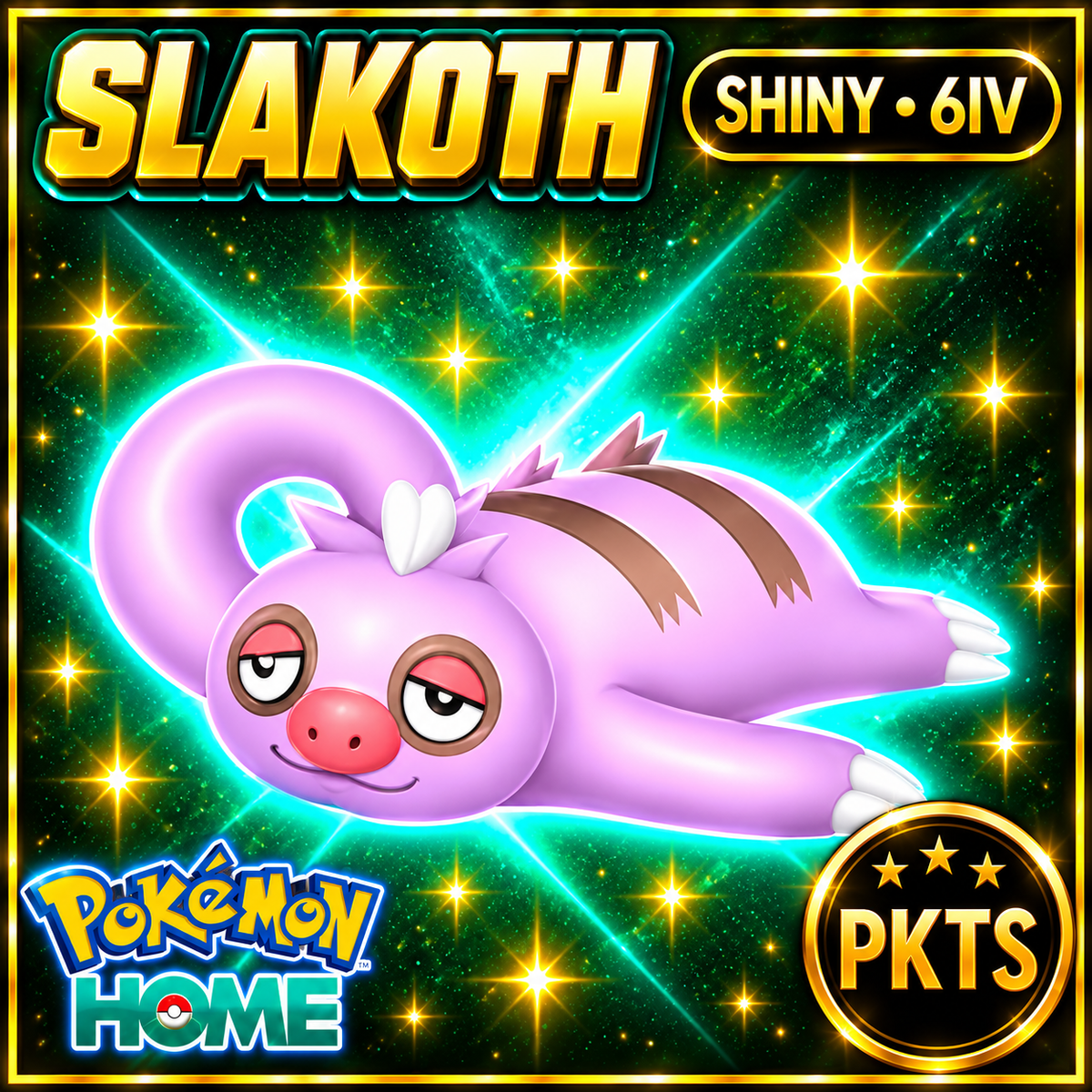 Shiny Slakoth Pokémon HOME 6IV Competitive Battle Ready - Image 1