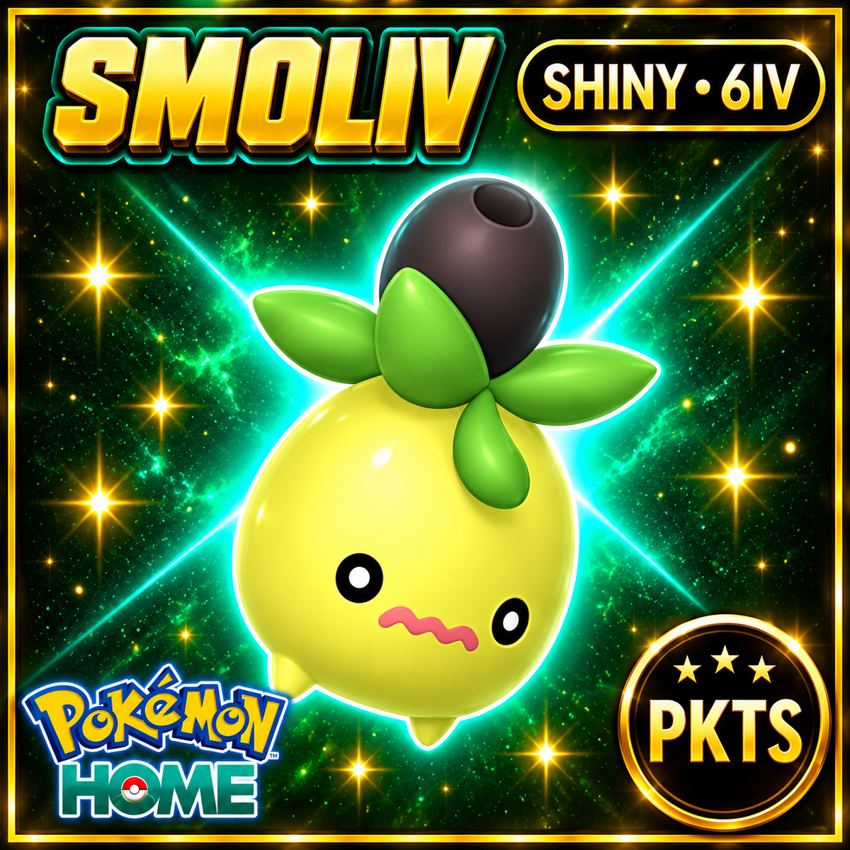 Shiny Smoliv Pokémon HOME 6IV Competitive Battle Ready - Image 1