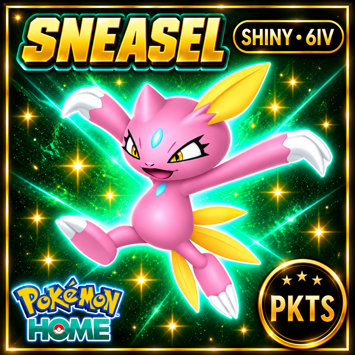 Shiny Sneasel Pokémon HOME 6IV Competitive Battle Ready - Image 1