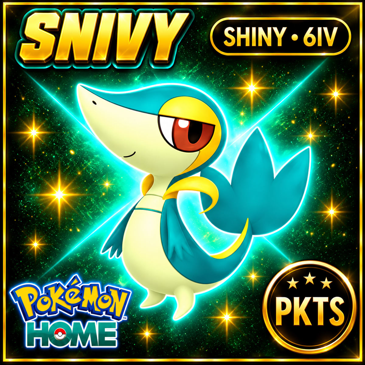 Shiny Snivy Pokémon HOME 6IV Competitive Battle Ready - Image 1