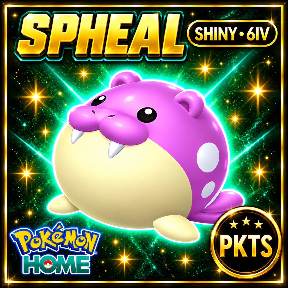 Shiny Spheal Pokémon HOME 6IV Competitive Battle Ready - Image 1