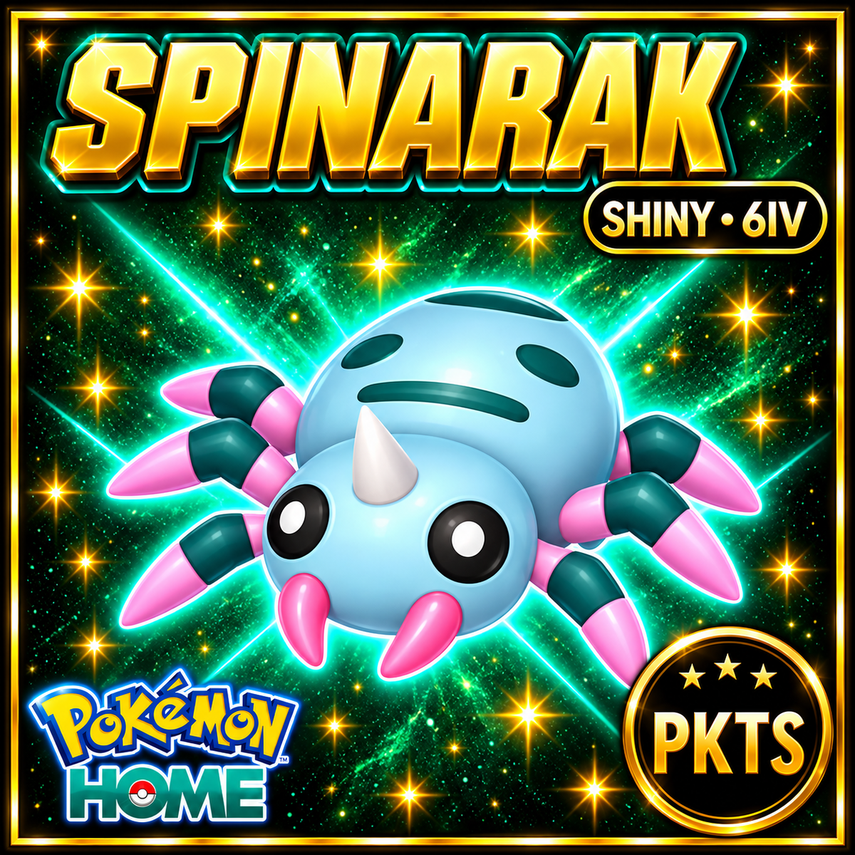 Shiny Spinarak Pokémon HOME 6IV Competitive Battle Ready - Image 1