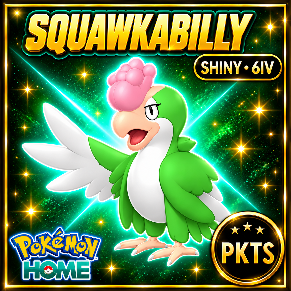 Shiny Squawkabilly Pokémon HOME 6IV Competitive Battle Ready - Image 1