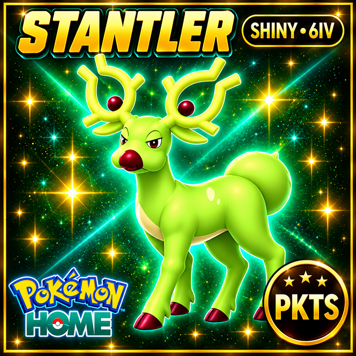Shiny Stantler Pokémon HOME 6IV Competitive Battle Ready - Image 1