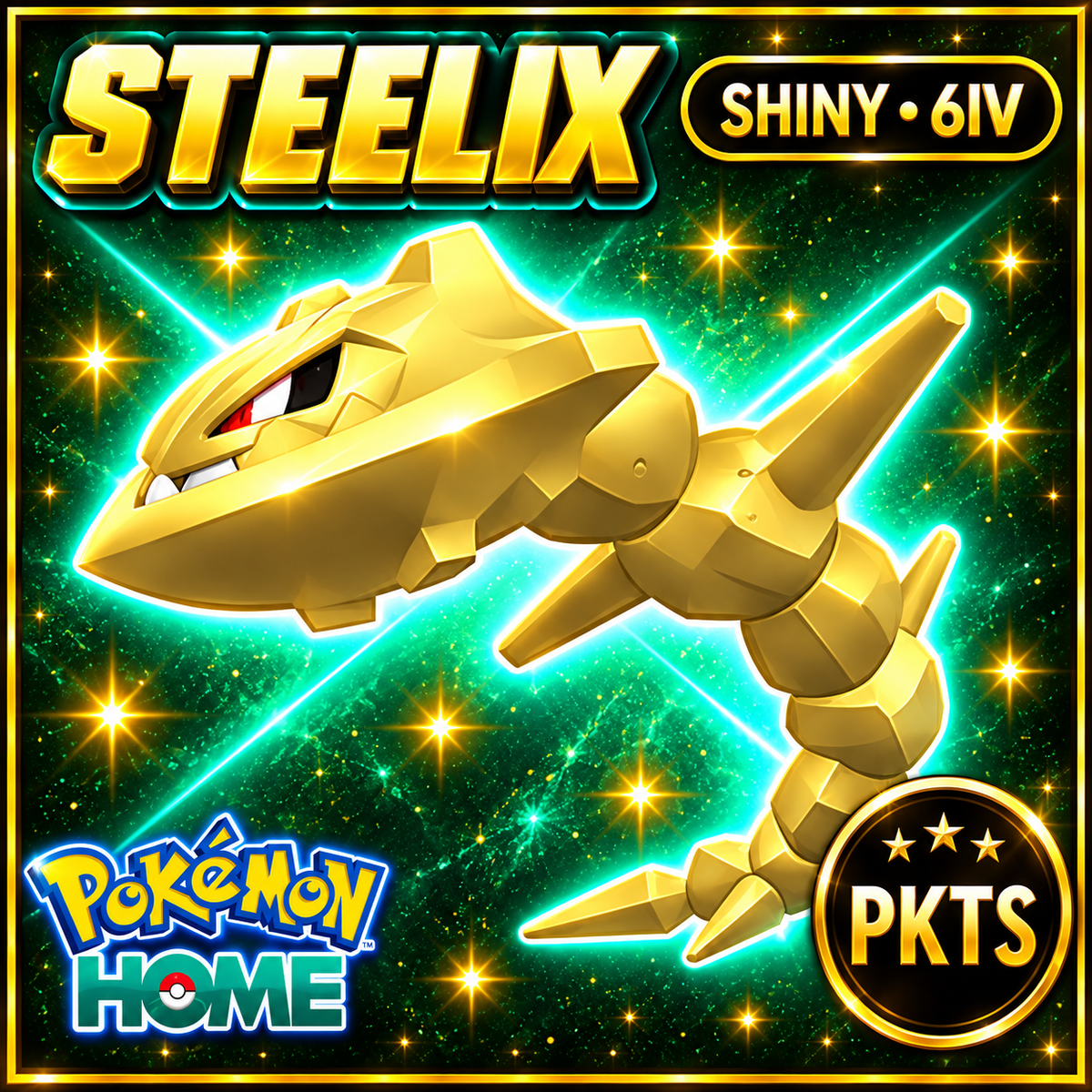 Shiny Steelix Pokémon HOME 6IV Competitive Battle Ready - Image 1