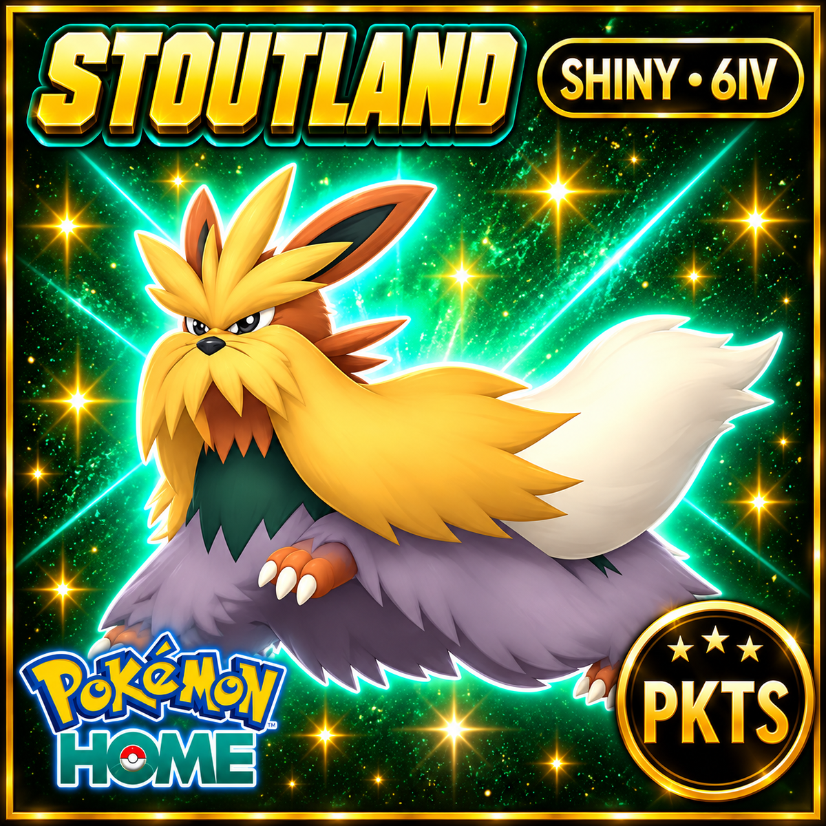 Shiny Stoutland Pokémon HOME 6IV Competitive Battle Ready - Image 1