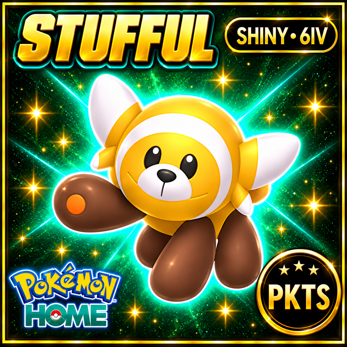 Shiny Stufful Pokémon HOME 6IV Competitive Battle Ready - Image 1