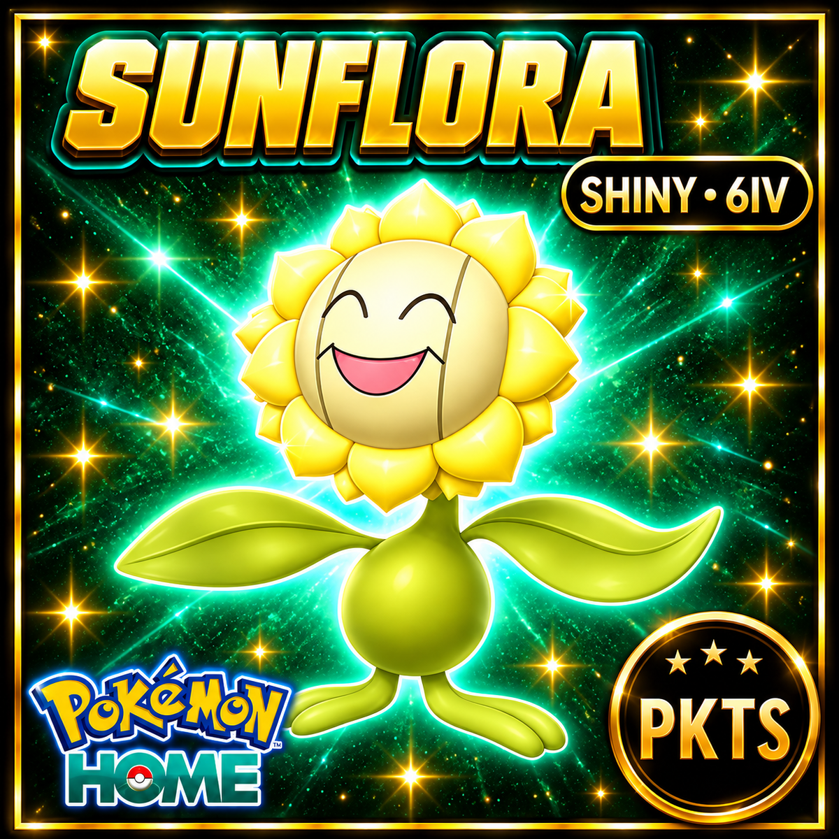 Shiny Sunflora Pokémon HOME 6IV Competitive Battle Ready - Image 1