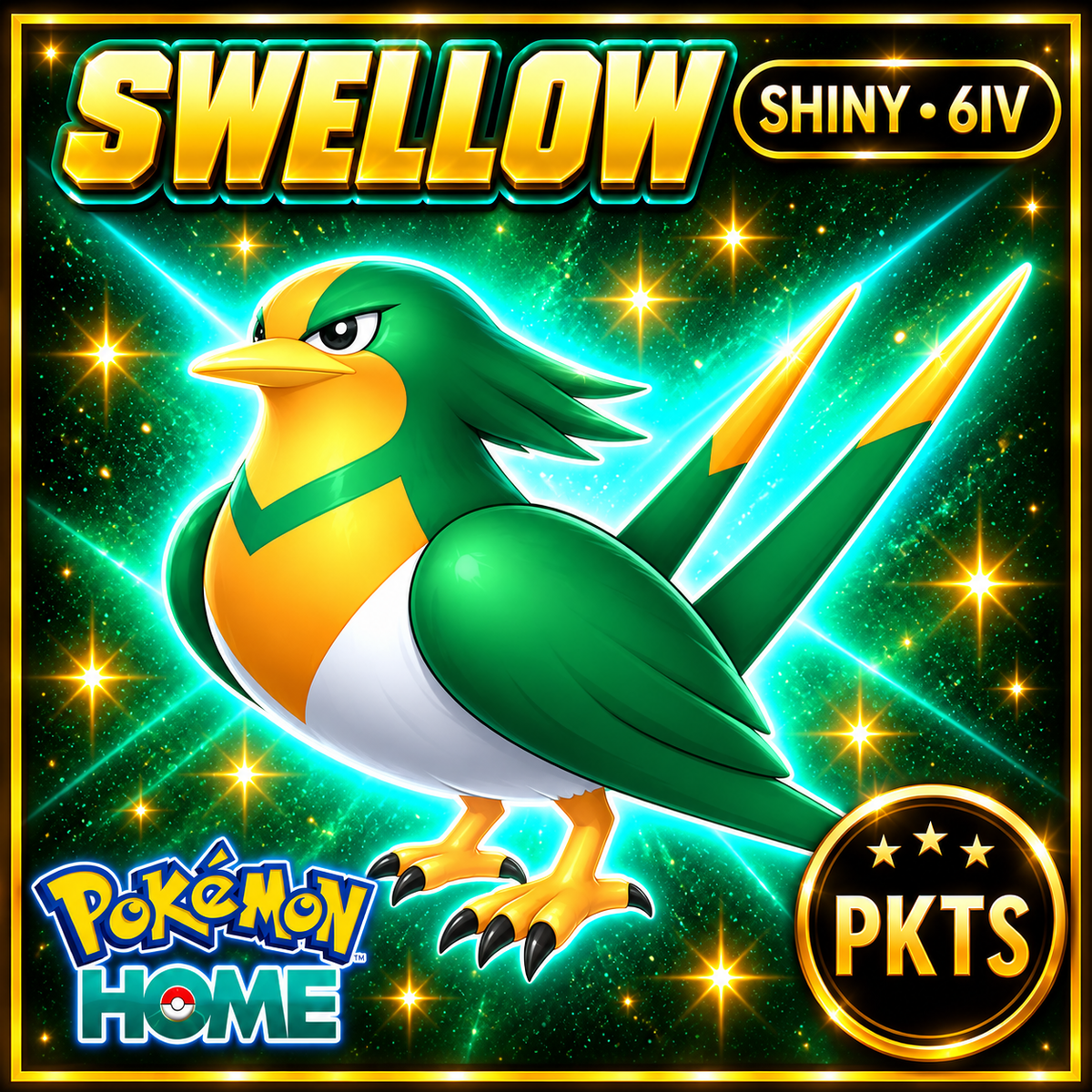Shiny Swellow Pokémon HOME 6IV Competitive Battle Ready - Image 1