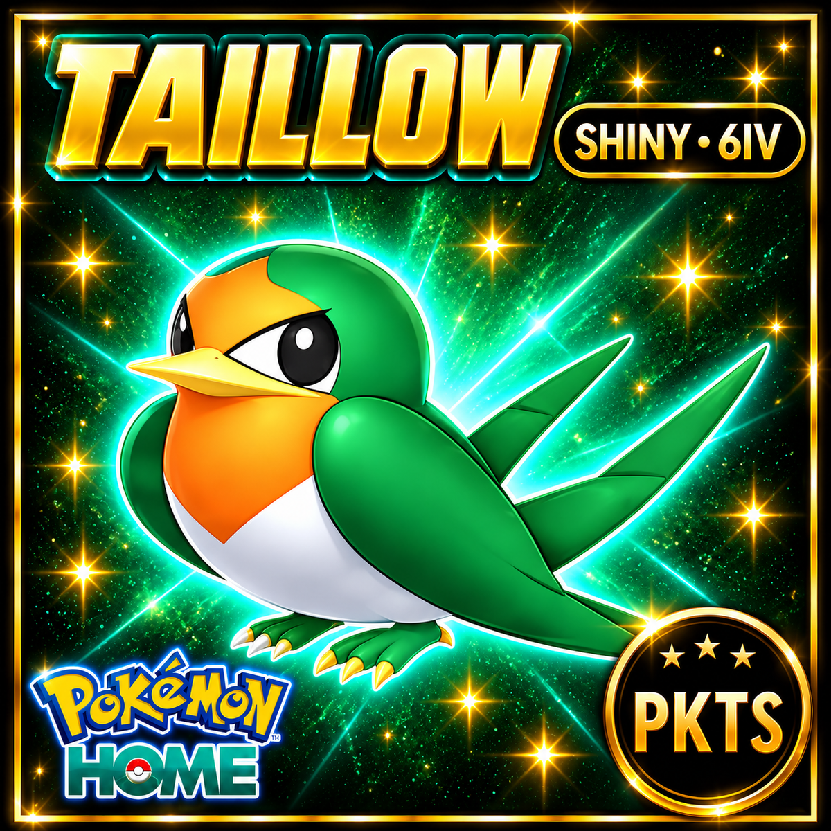 Shiny Taillow Pokémon HOME 6IV Competitive Battle Ready - Image 1