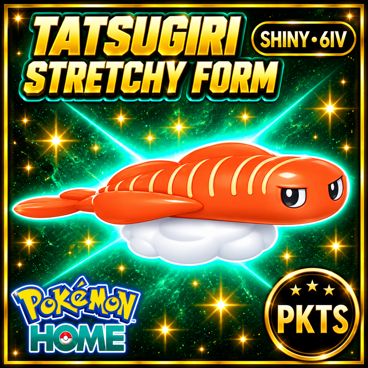 Shiny Tatsugiri Stretchy Form Pokémon HOME 6IV Competitive Battle Ready - Image 1