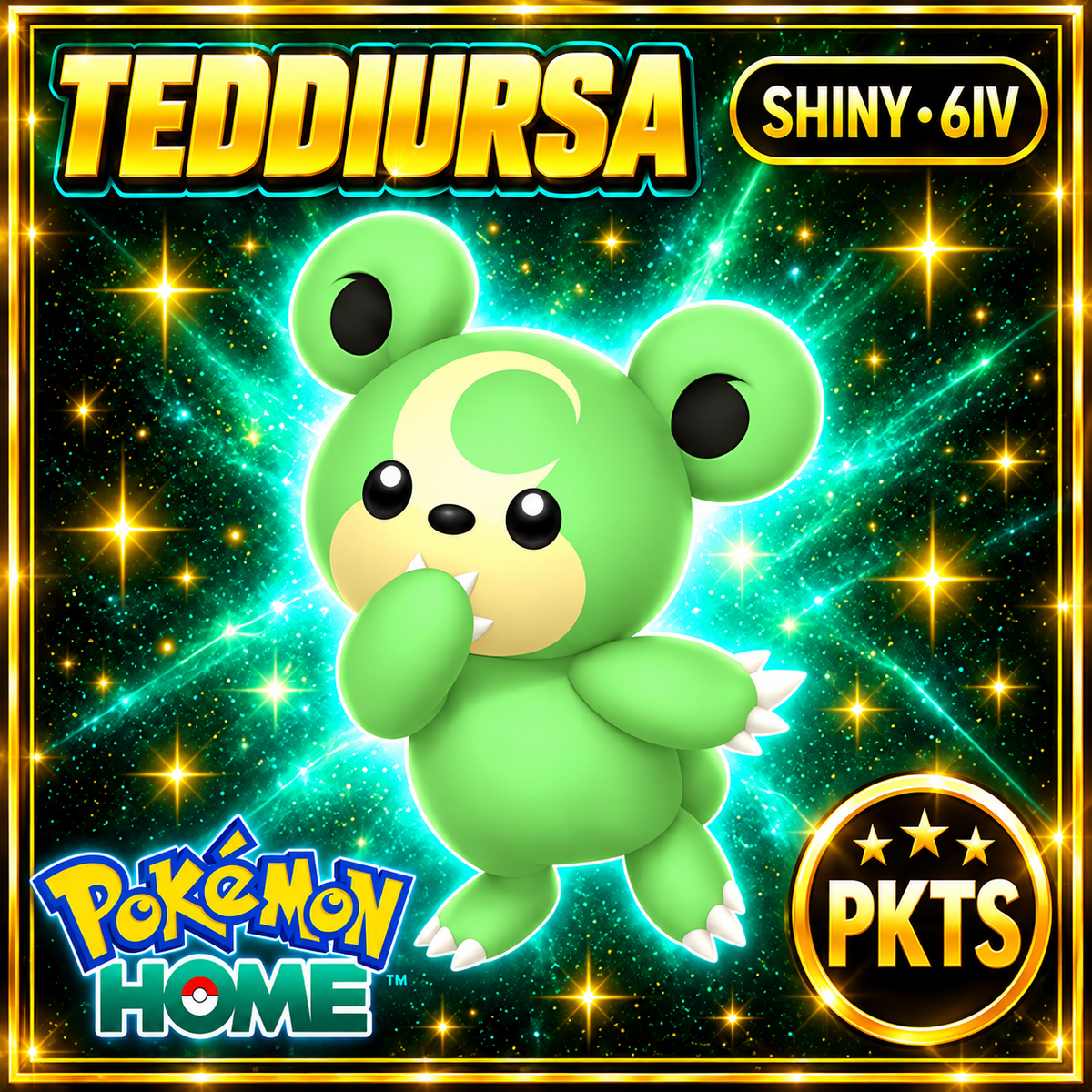 Shiny Teddiursa Pokémon HOME 6IV Competitive Battle Ready - Image 1