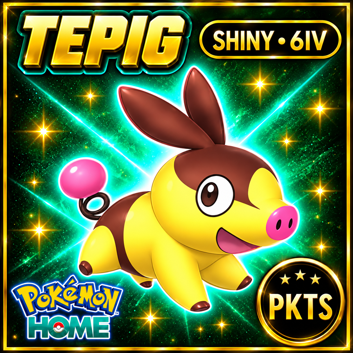 Shiny Tepig Pokémon HOME 6IV Competitive Battle Ready - Image 1