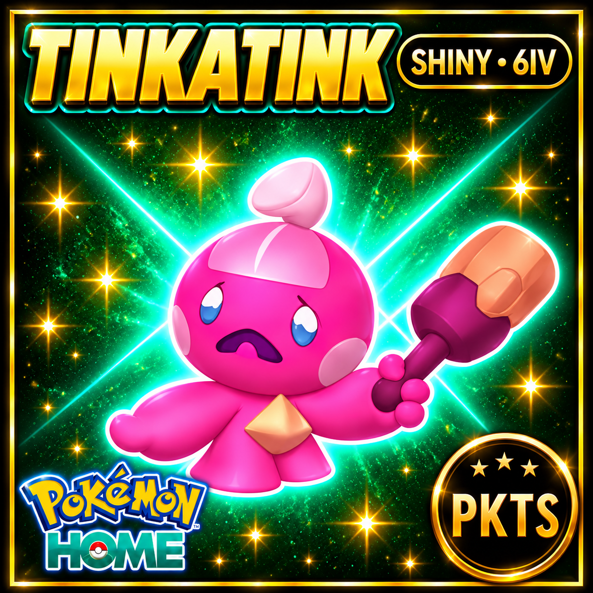 Shiny Tinkatink Pokémon HOME 6IV Competitive Battle Ready - Image 1