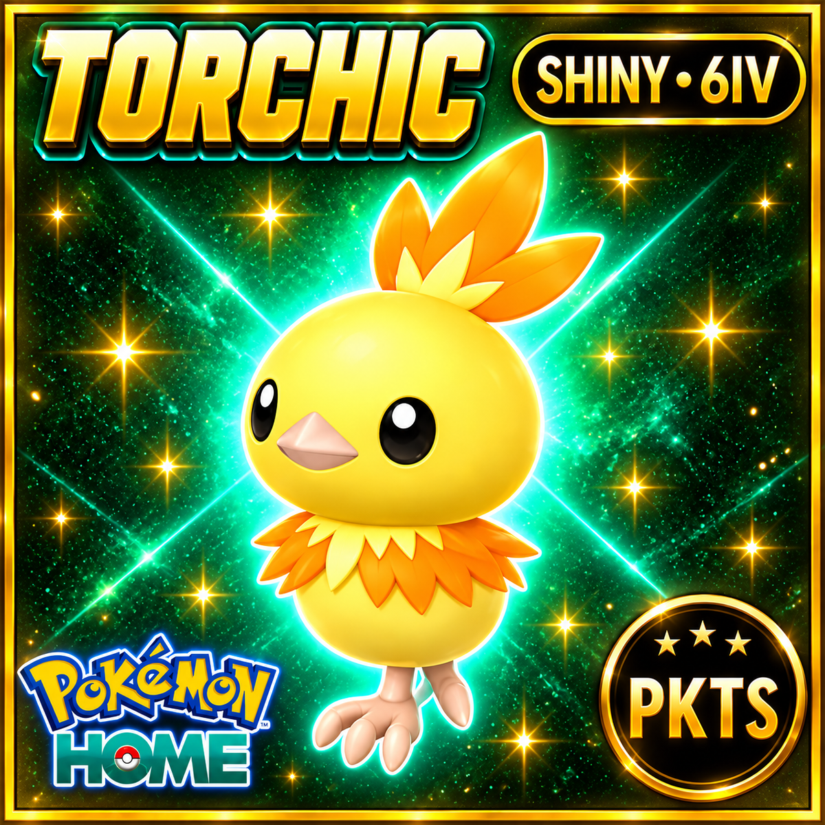 Shiny Torchic Pokémon HOME 6IV Competitive Battle Ready - Image 1