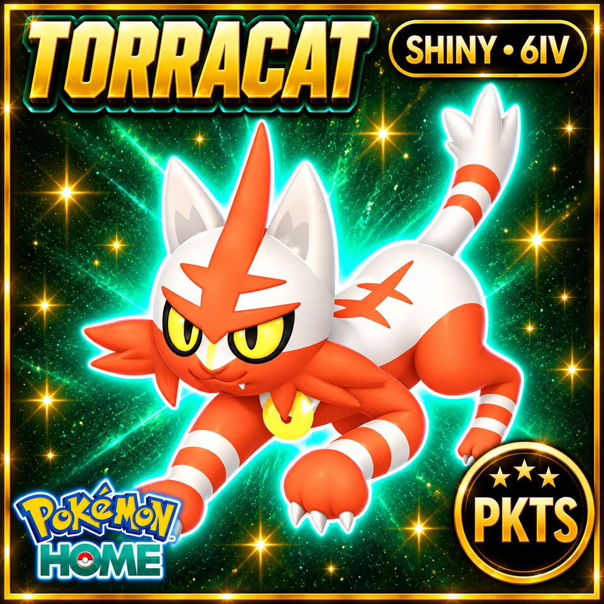Shiny Torracat Pokémon HOME 6IV Competitive Battle Ready - Image 1