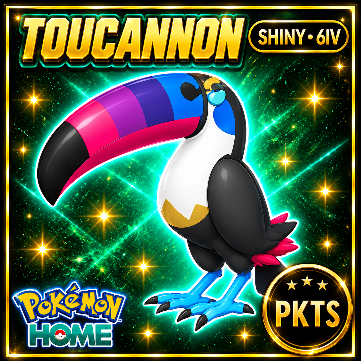 Shiny Toucannon Pokémon HOME 6IV Competitive Battle Ready - Image 1