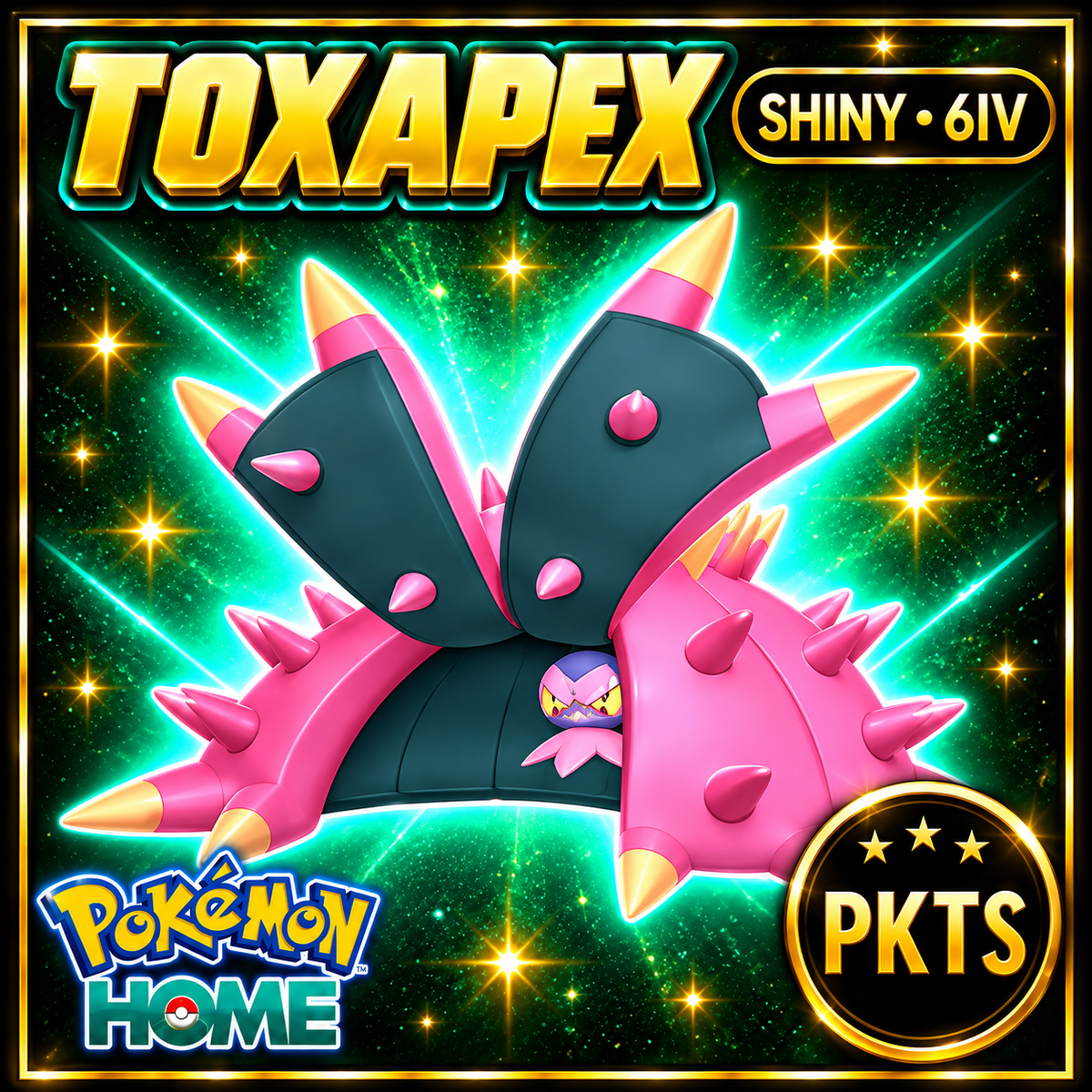 Shiny Toxapex Pokémon HOME 6IV Competitive Battle Ready - Image 1