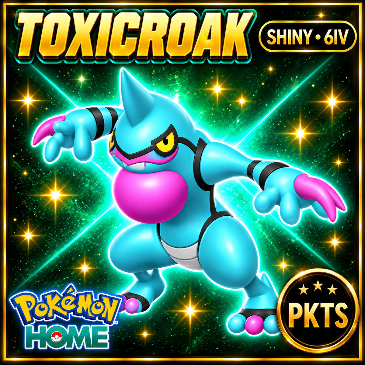 Shiny Toxicroak Pokémon HOME 6IV Competitive Battle Ready - Image 1