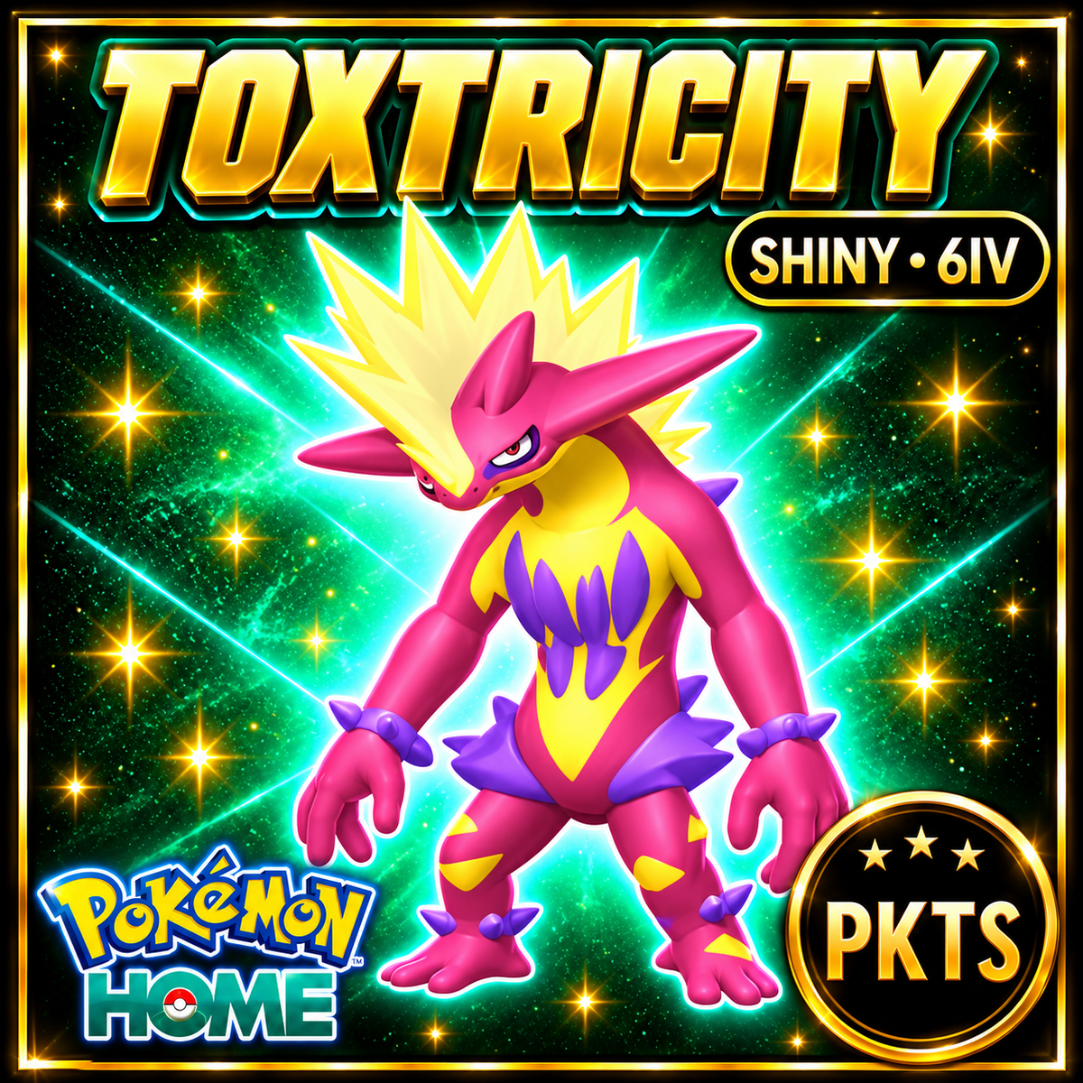 Shiny Toxtricity Pokémon HOME 6IV Competitive Battle Ready - Image 1