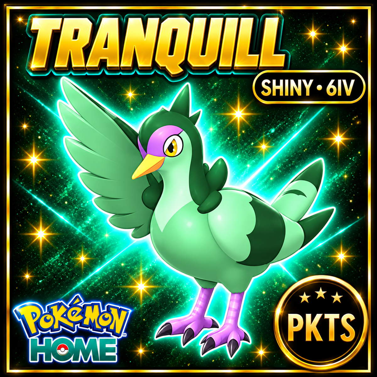 Shiny Tranquill Pokémon HOME 6IV Competitive Battle Ready - Image 1