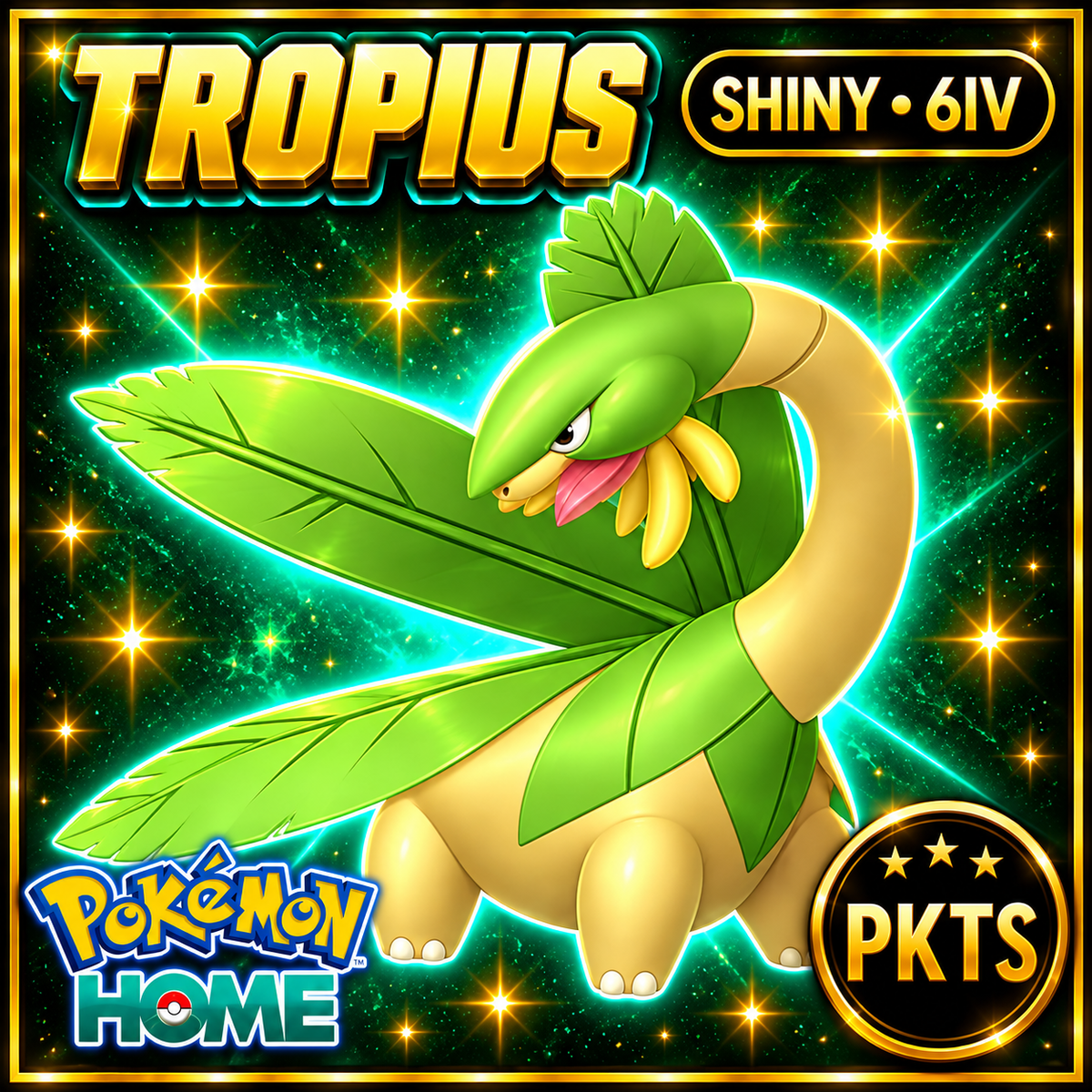Shiny Tropius Pokémon HOME 6IV Competitive Battle Ready - Image 1
