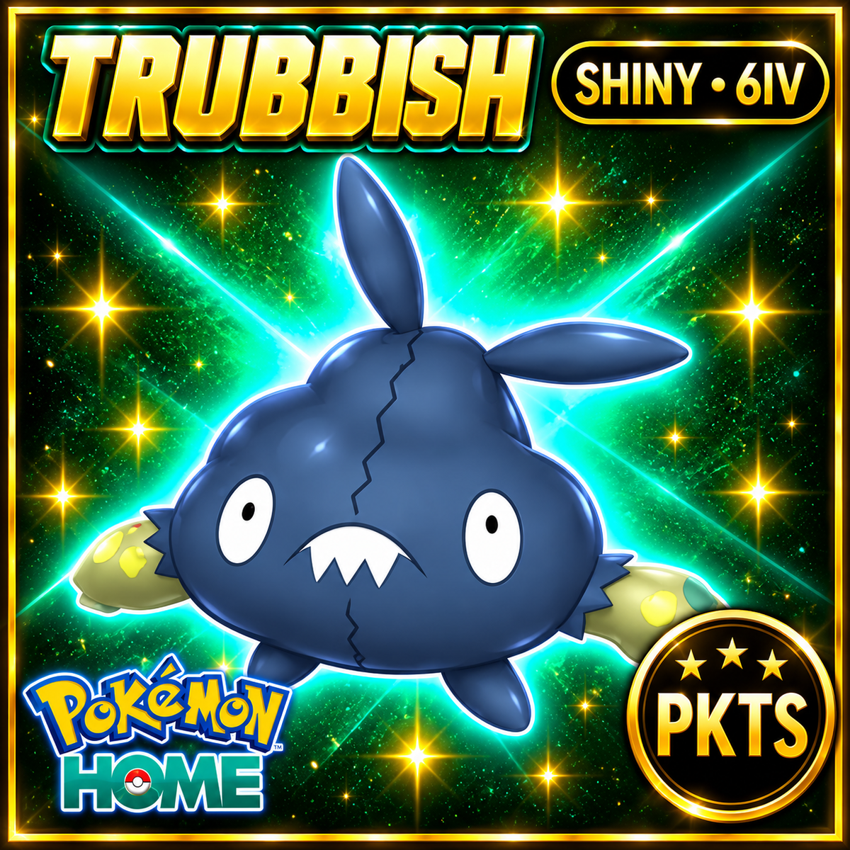 Shiny Trubbish Pokémon HOME 6IV Competitive Battle Ready - Image 1